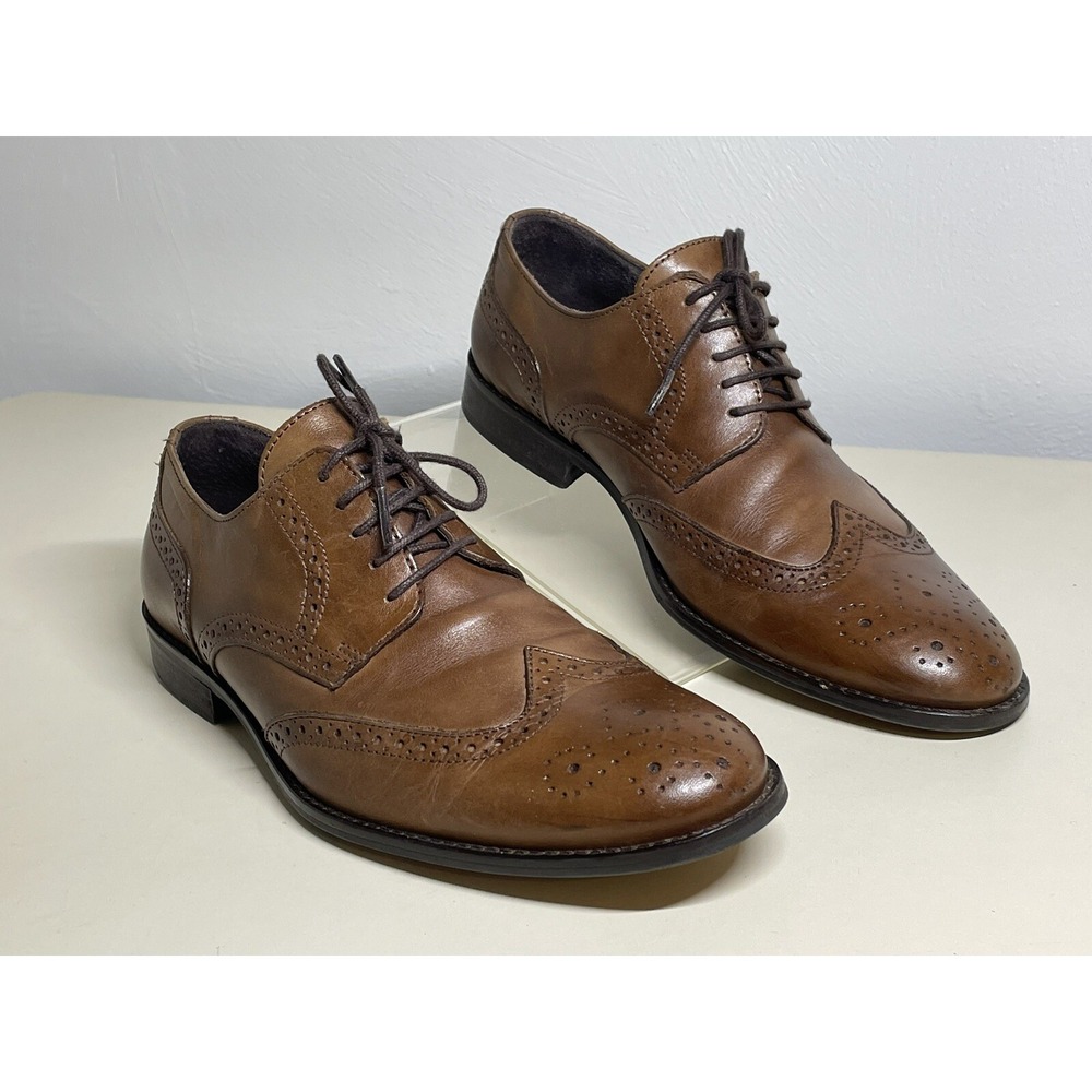 Foreva Men's 39 M US 7 Brown Leather Oxford Derby Shoes Made In Portugal Lace Up